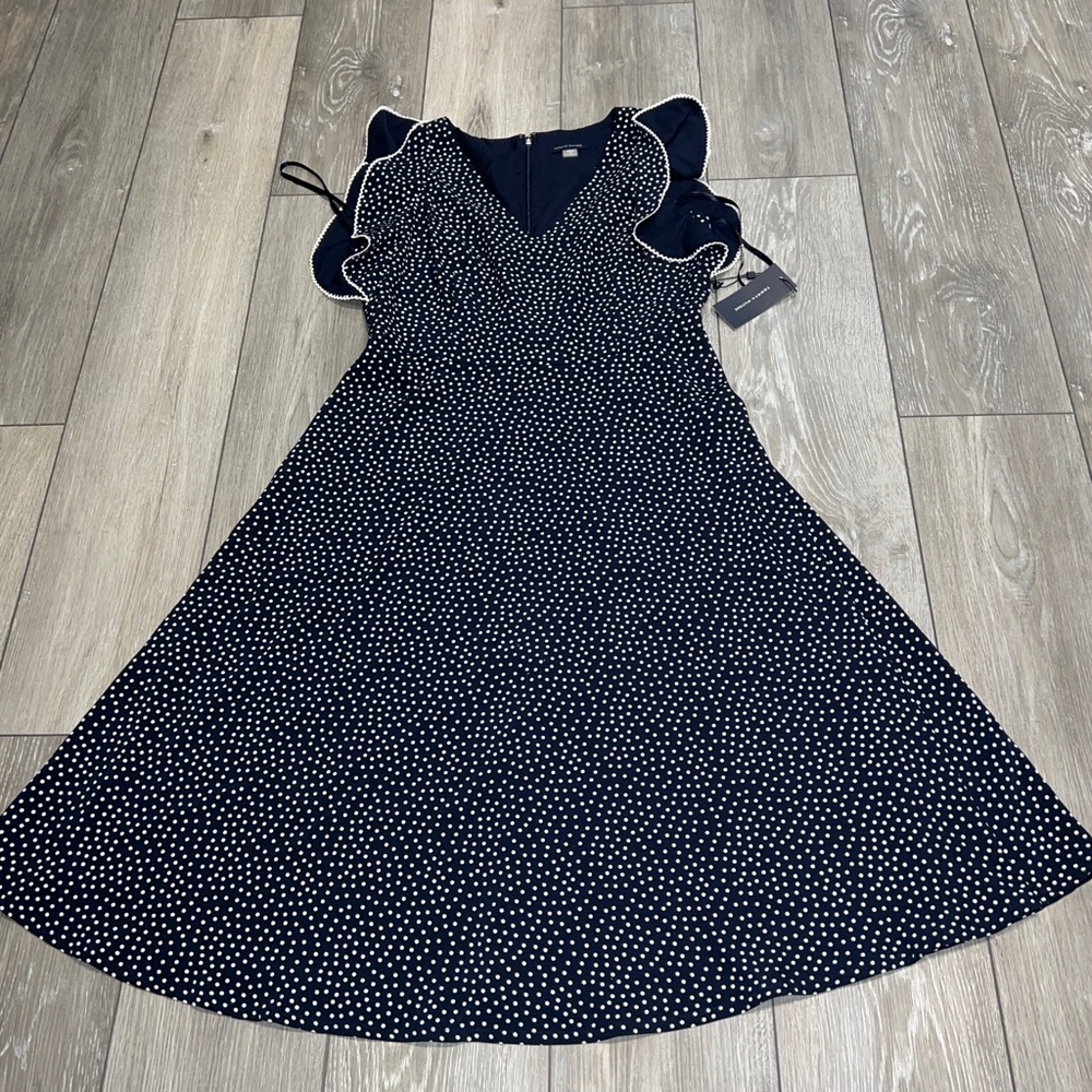 NWT  Tommy Hilfiger Womens Polka Dot Dress Size 10 Navy Blue/ White Sleeveless